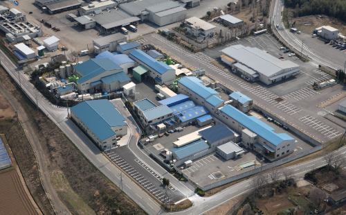 工場の上空撮影の画像